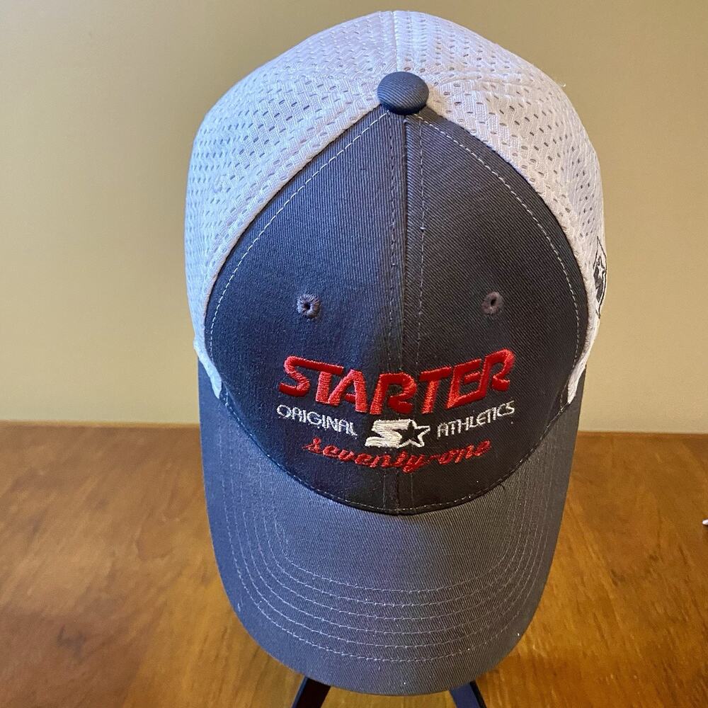 Starter Cap Original Athletics 71 Baseball Hat Buckle Back Gray White Red Logo